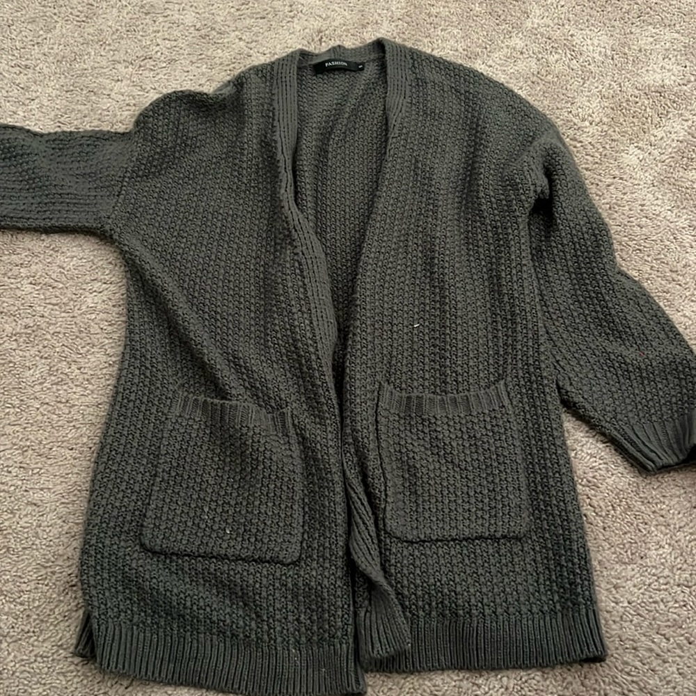 long knit cardigan with pockets
